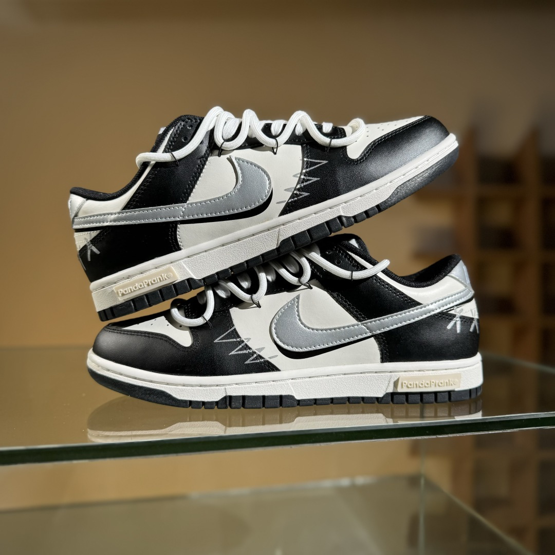 Nike SB Dunk Low XX联名 黑白银绑带 周年高端定制 低帮休闲板鞋 DD1391-100