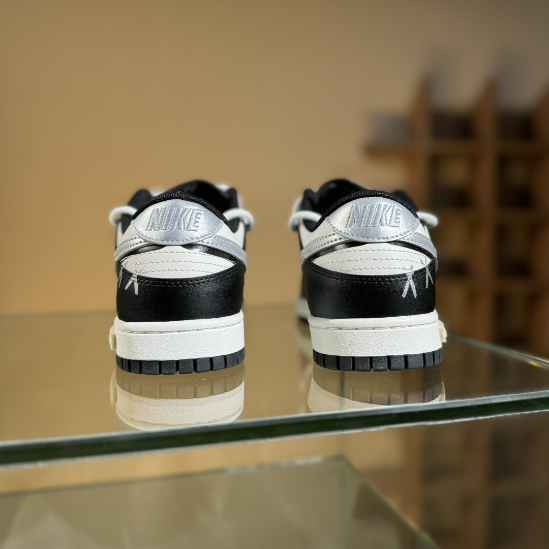 Nike SB Dunk Low XX联名 黑白银绑带 周年高端定制 低帮休闲板鞋 DD1391-100