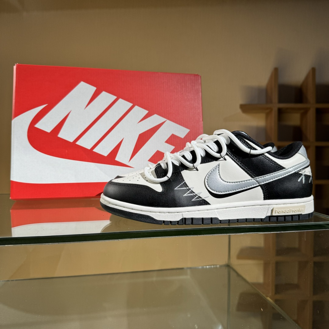 Nike SB Dunk Low XX联名 黑白银绑带 周年高端定制 低帮休闲板鞋 DD1391-100