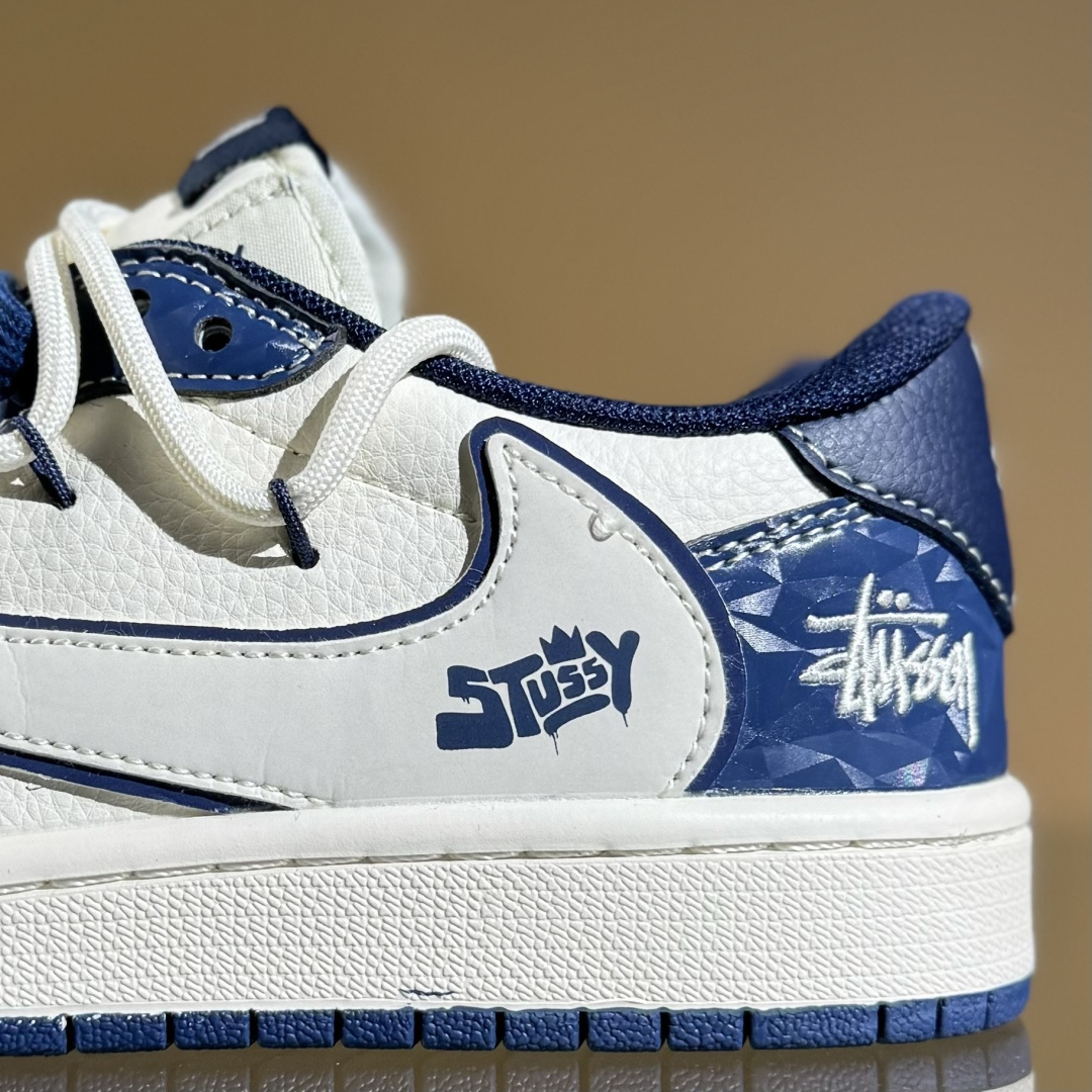 Travis Scott x Fragment Design x Air Jordan 1 Low SP AJ1 乔1 斯图西联名 蓝钻石抽绳 低帮文化休闲板鞋 DM6868-111