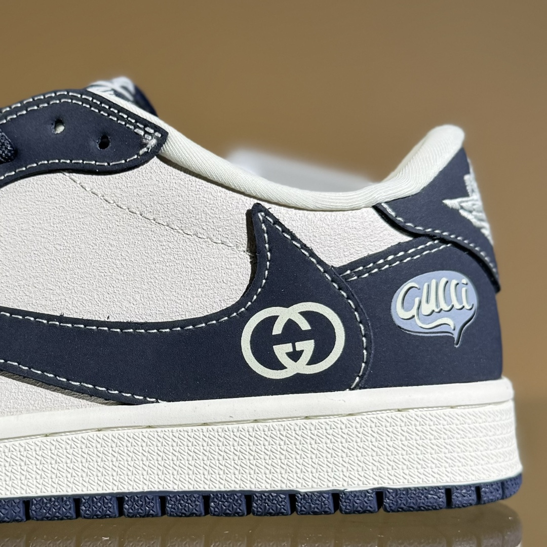 Travis Scott x Fragment Design x Air Jordan 1 Low SP AJ1 乔1 古驰联名 信号黑 低帮文化休闲板鞋 LD2025-027