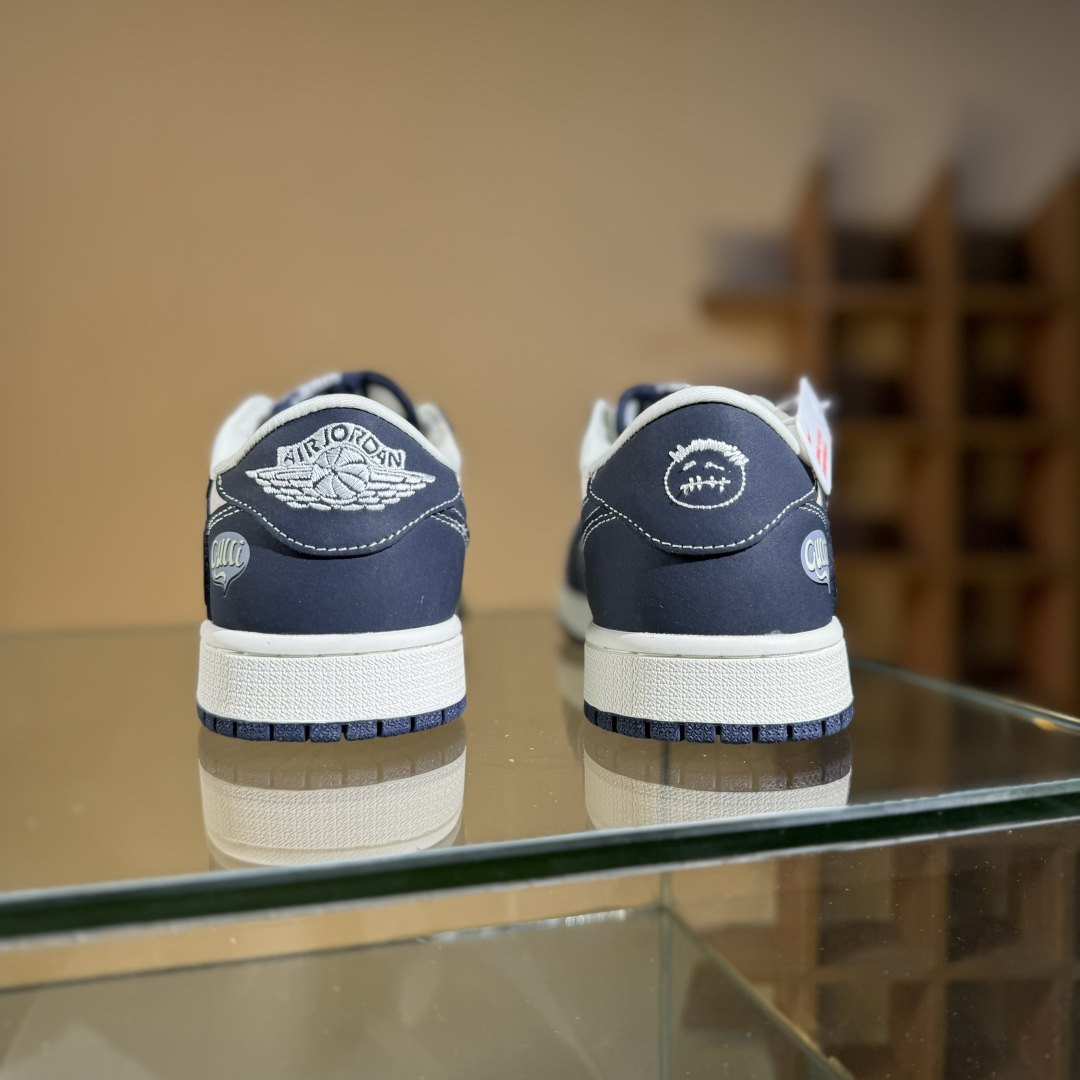 Travis Scott x Fragment Design x Air Jordan 1 Low SP AJ1 乔1 古驰联名 信号黑 低帮文化休闲板鞋 LD2025-027