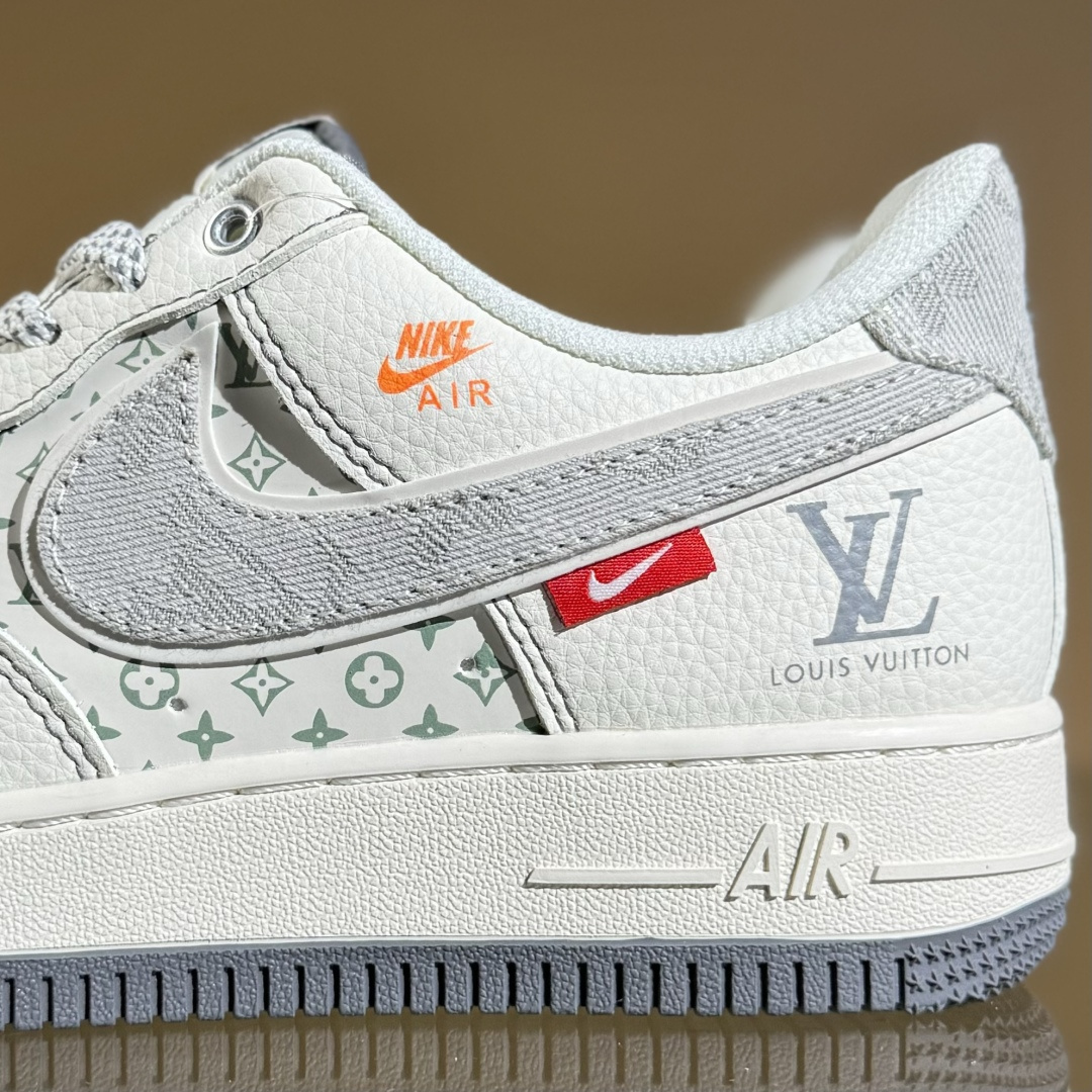 Nike Air Force 1'07 Low LV联名 灰布勾灰底 空军一号低帮休闲板鞋 YX5066-346