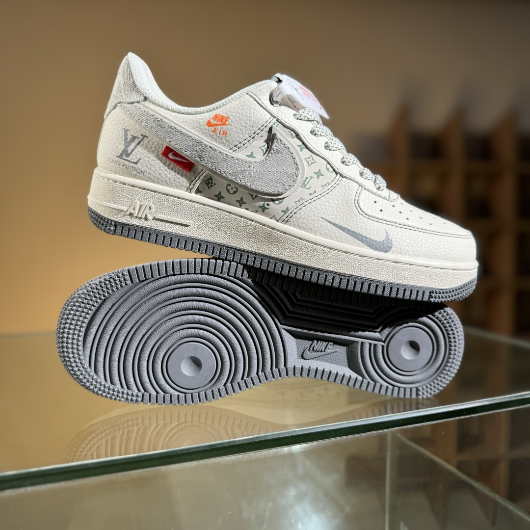 Nike Air Force 1'07 Low LV联名 灰布勾灰底 空军一号低帮休闲板鞋 YX5066-346