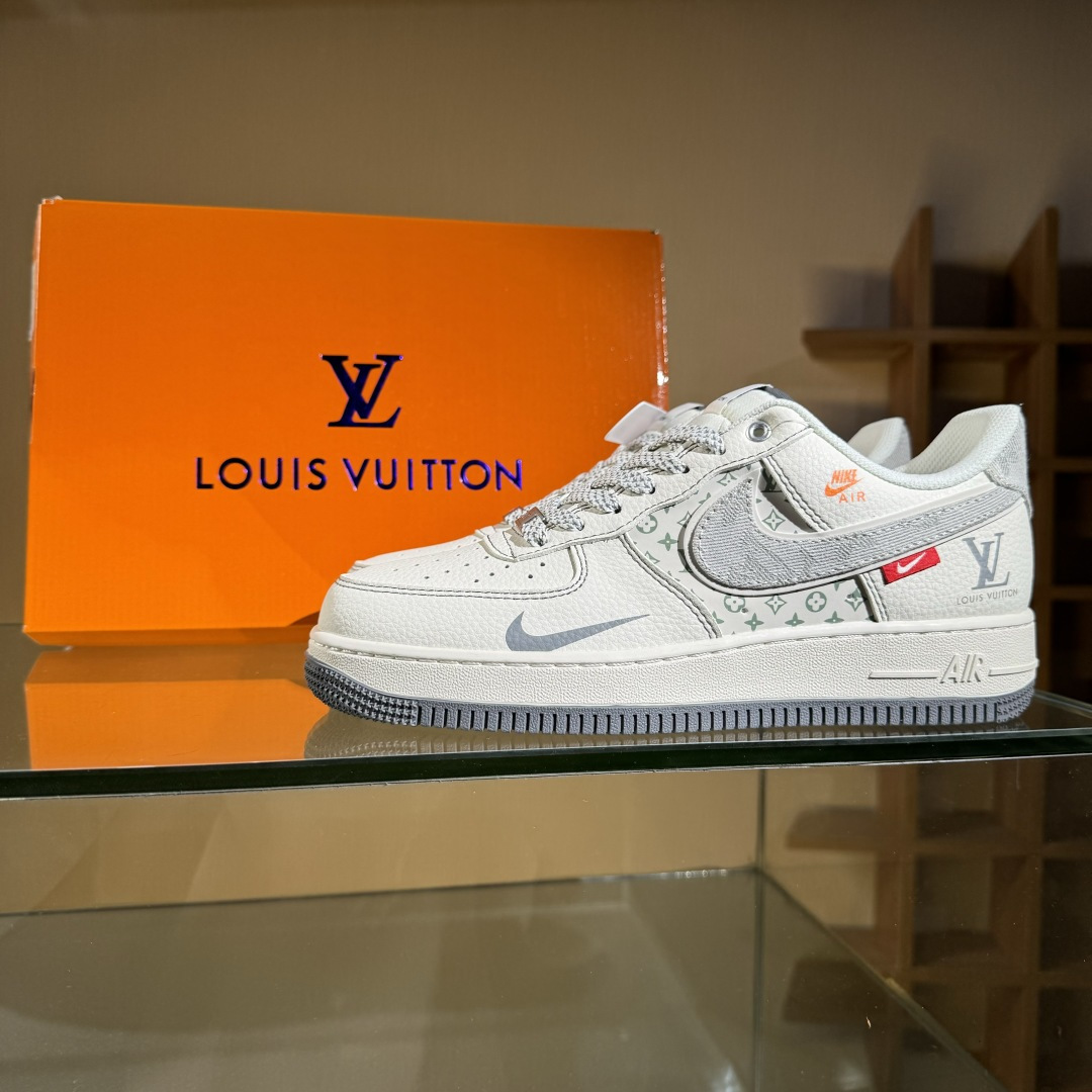Nike Air Force 1'07 Low LV联名 灰布勾灰底 空军一号低帮休闲板鞋 YX5066-346