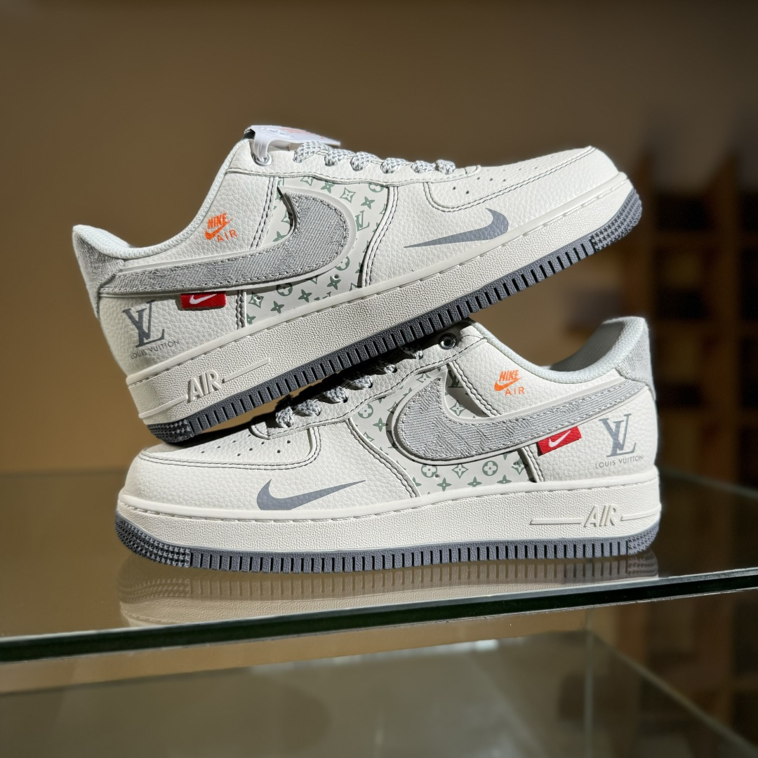 Nike Air Force 1'07 Low LV联名 灰布勾灰底 空军一号低帮休闲板鞋 YX5066-346