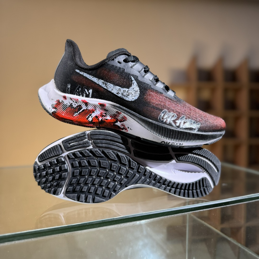 Nike Air Zoom Pegasus Premium 37 虐杀原形 手绘潮流 耐克网面防滑耐磨低帮跑步鞋 BQ9647-022