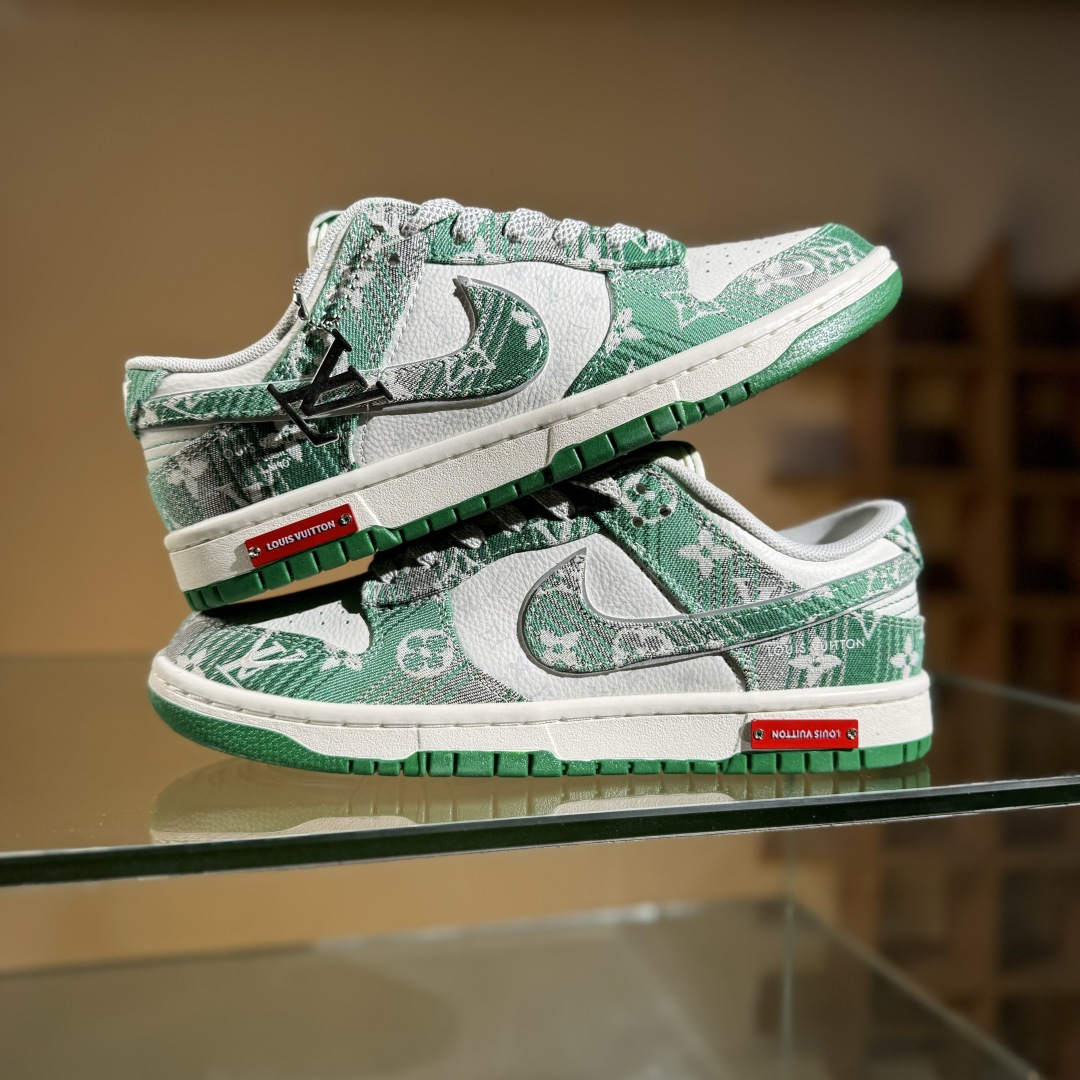 Nike SB Dunk Low LV联名 灰绿牛仔 周年高端定制 低帮休闲板鞋 SC9772-811