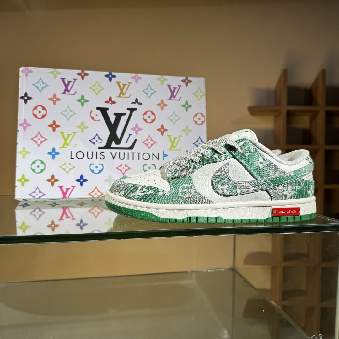 Nike SB Dunk Low LV联名 灰绿牛仔 周年高端定制 低帮休闲板鞋 SC9772-811
