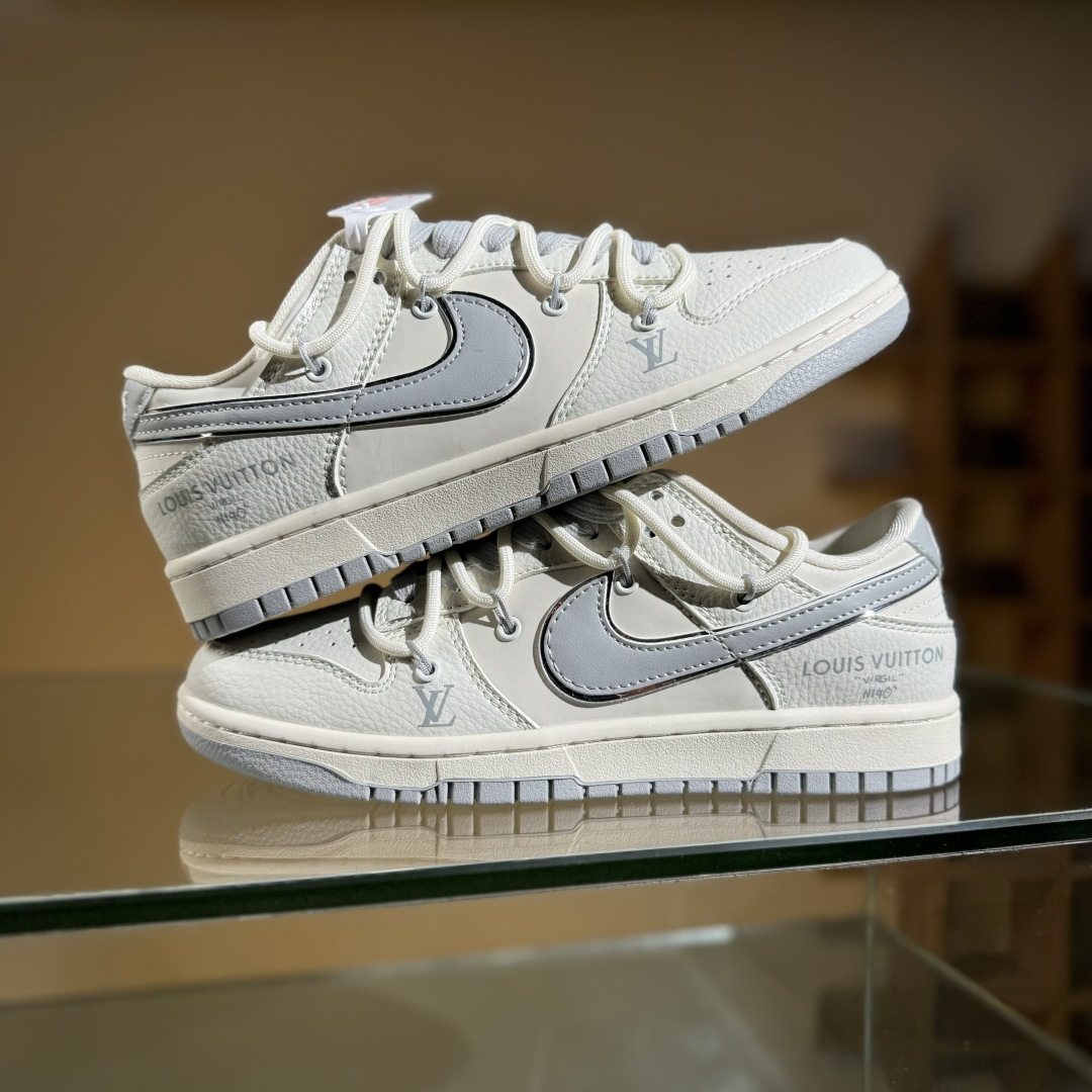 Nike SB Dunk Low LV联名 绑带灰勾 周年高端定制 低帮休闲板鞋 DM6868-092