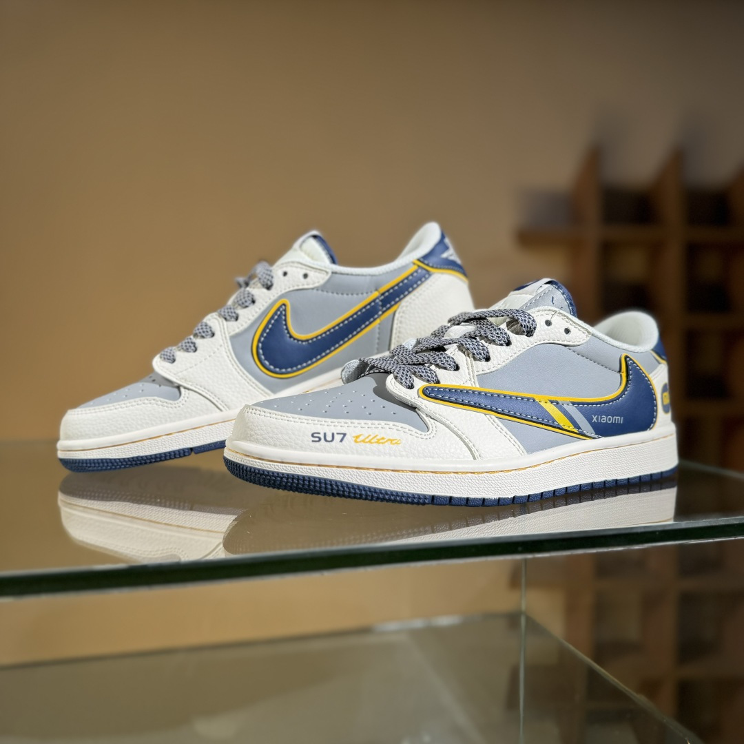 Travis Scott x Fragment Design x Air Jordan 1 Low SP AJ1 乔1 小米联名 流星蓝 低帮文化休闲板鞋 XX3168-212