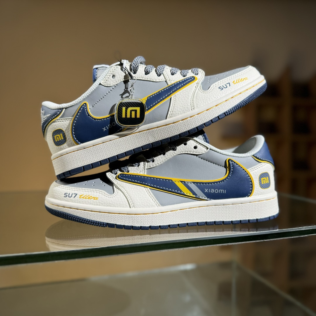 Travis Scott x Fragment Design x Air Jordan 1 Low SP AJ1 乔1 小米联名 流星蓝 低帮文化休闲板鞋 XX3168-212