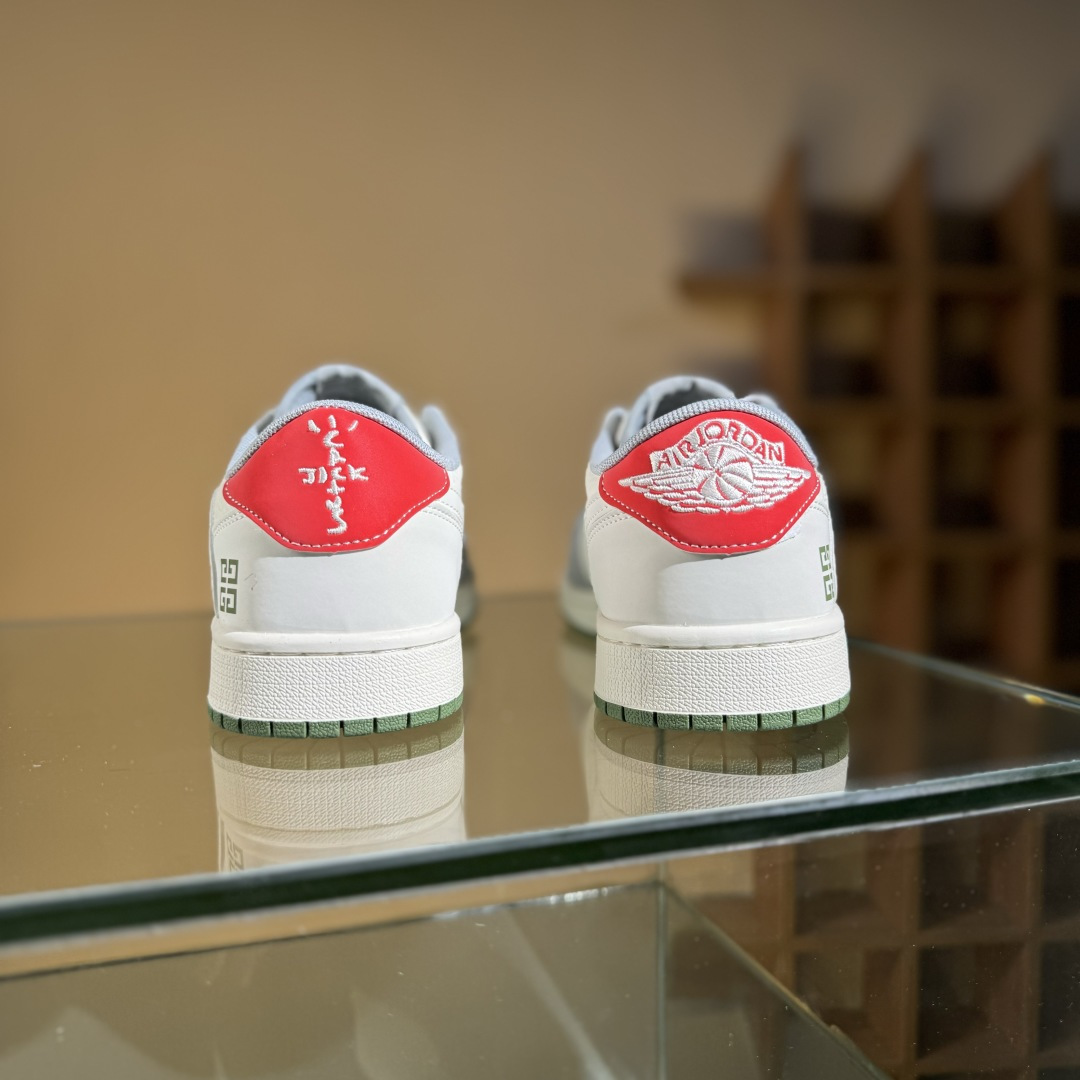 Travis Scott x Fragment Design x Air Jordan 1 Low SP AJ1 乔1 纪梵希联名 绿灰底 低帮文化休闲板鞋 XS7089-600