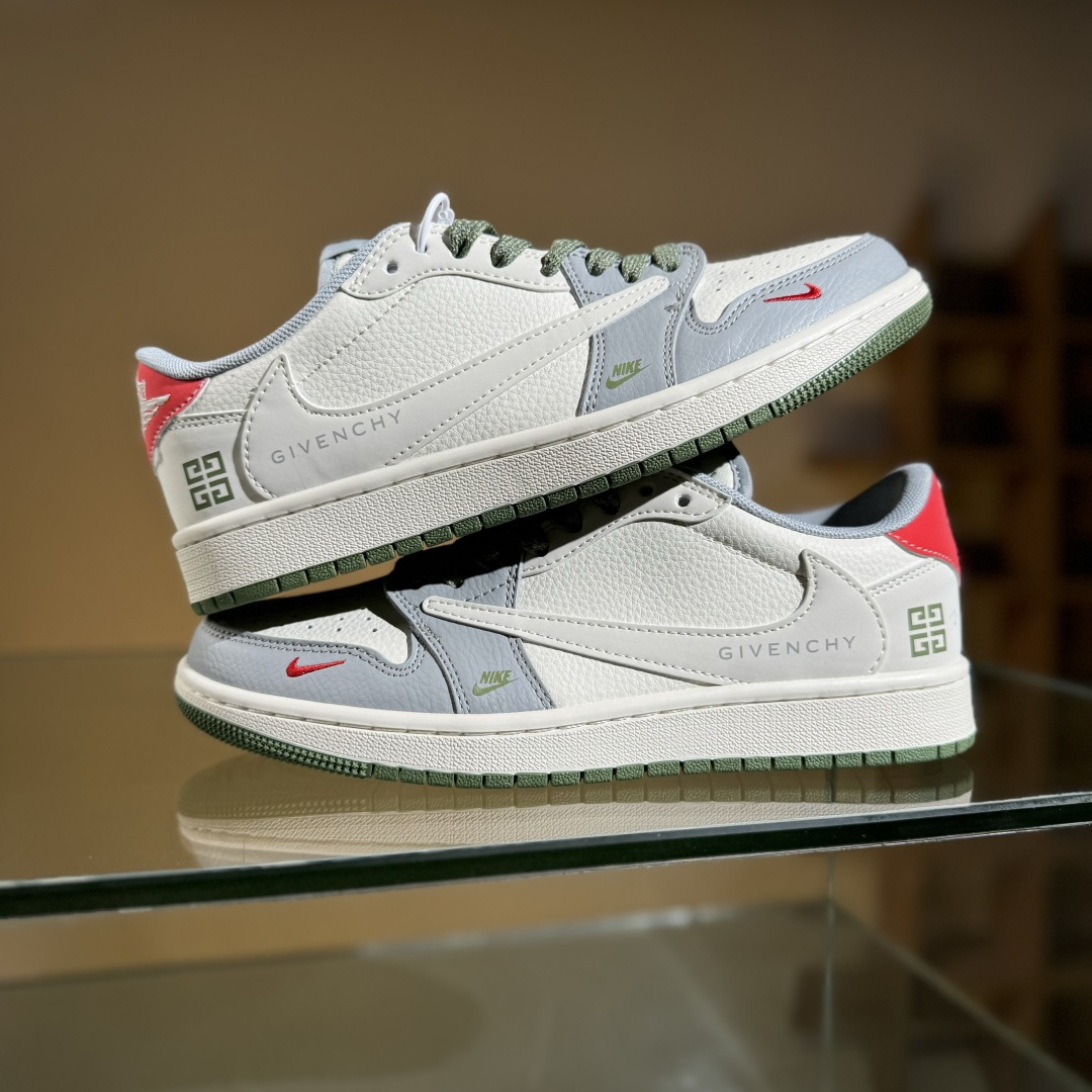 Travis Scott x Fragment Design x Air Jordan 1 Low SP AJ1 乔1 纪梵希联名 绿灰底 低帮文化休闲板鞋 XS7089-600