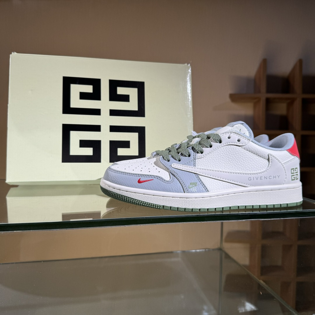 Travis Scott x Fragment Design x Air Jordan 1 Low SP AJ1 乔1 纪梵希联名 绿灰底 低帮文化休闲板鞋 XS7089-600