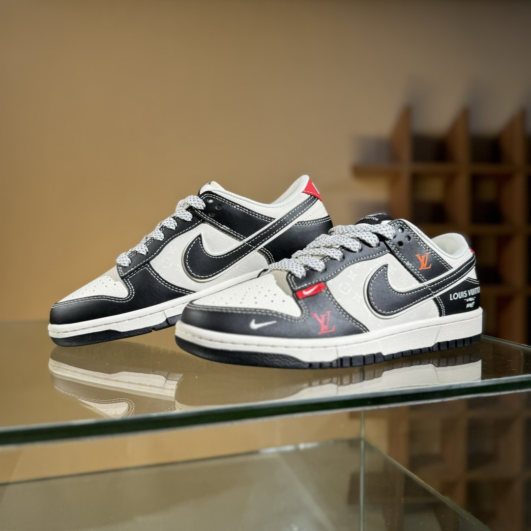海外爆款限量发售！Nike SB Dunk Low“Dunk联名-LV双勾红尾” 周年高端定制 低帮休闲板鞋 YX5066-358