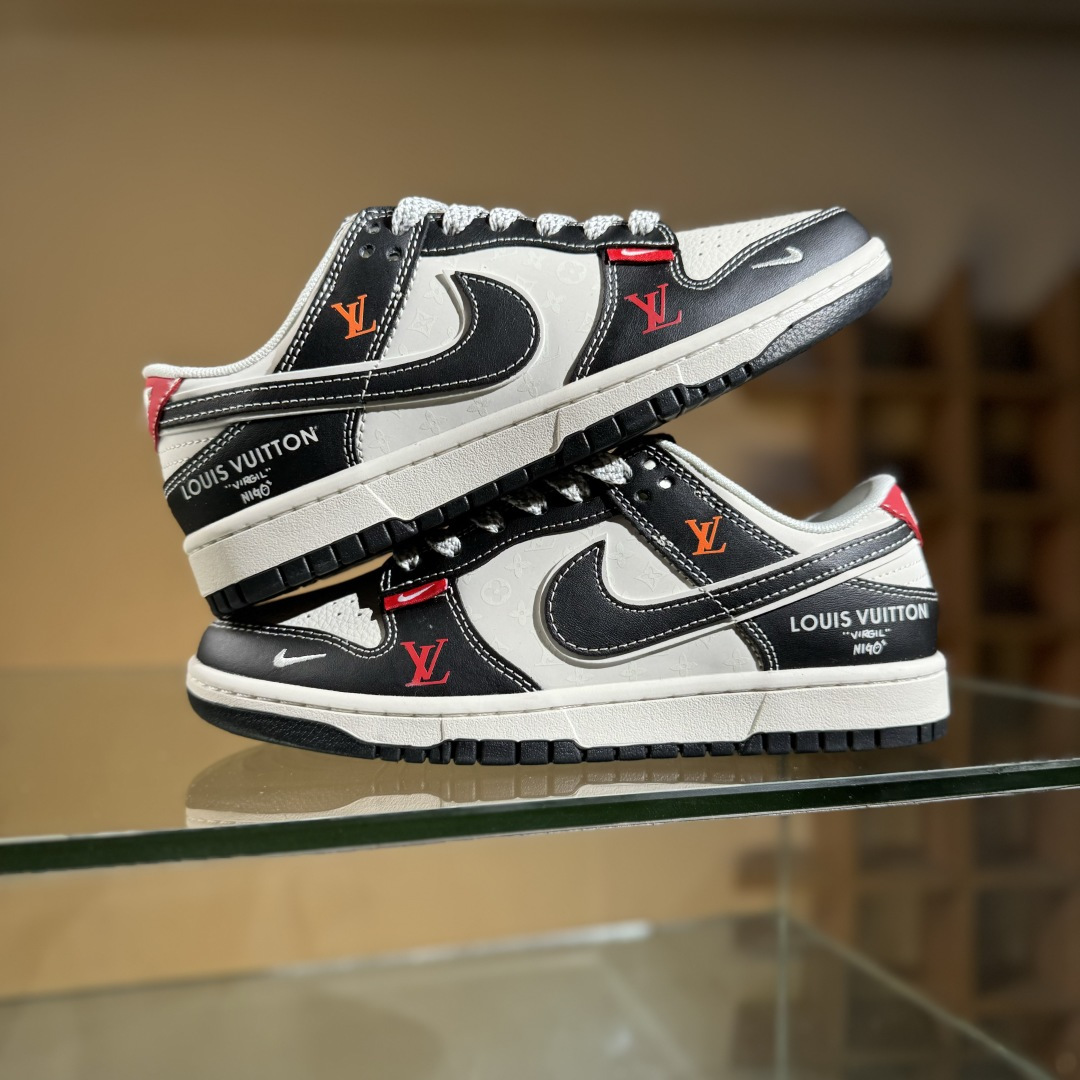 海外爆款限量发售！Nike SB Dunk Low“Dunk联名-LV双勾红尾” 周年高端定制 低帮休闲板鞋 YX5066-358