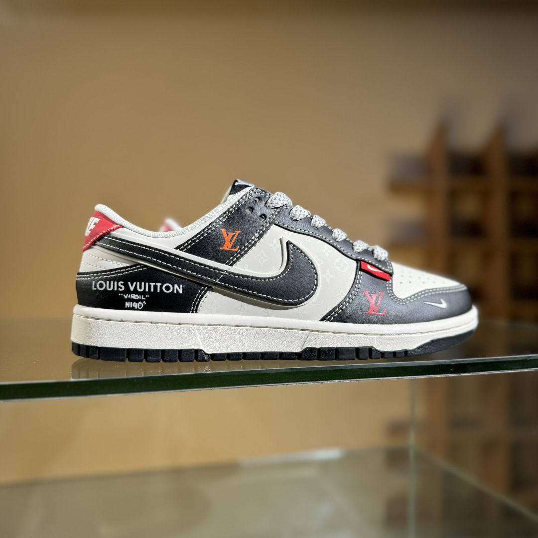 海外爆款限量发售！Nike SB Dunk Low“Dunk联名-LV双勾红尾” 周年高端定制 低帮休闲板鞋 YX5066-358