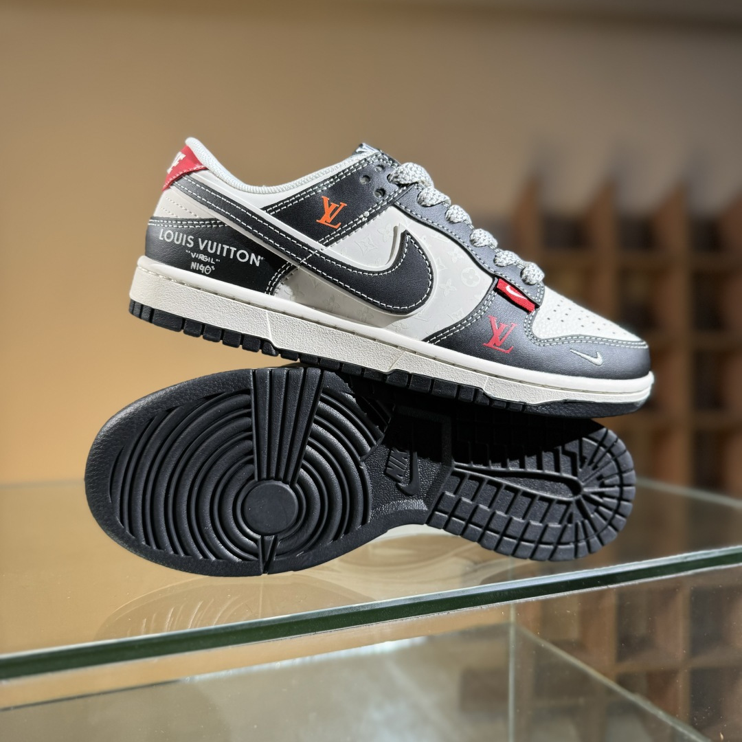海外爆款限量发售！Nike SB Dunk Low“Dunk联名-LV双勾红尾” 周年高端定制 低帮休闲板鞋 YX5066-358