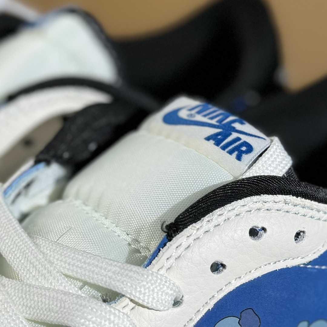 Travis Scott x Fragment Design x Air Jordan 1 Low SP AJ1 乔1 暴力熊联名 灰蓝卡通 低帮文化休闲板鞋 XS2024-053