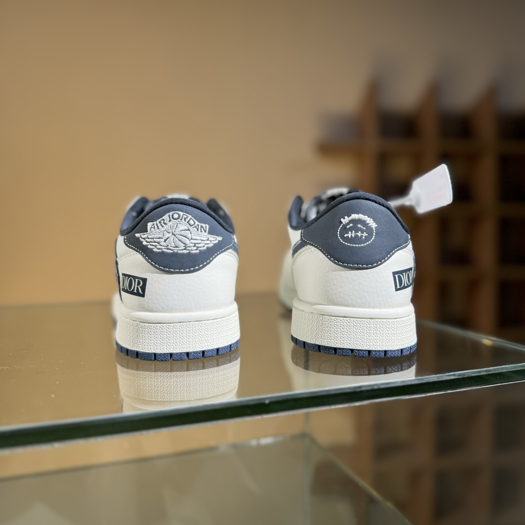 Travis Scott x Fragment Design x Air Jordan 1 Low SP AJ1 乔1 迪奥联名 网布花纹勾 低帮文化休闲板鞋 LD2025-024