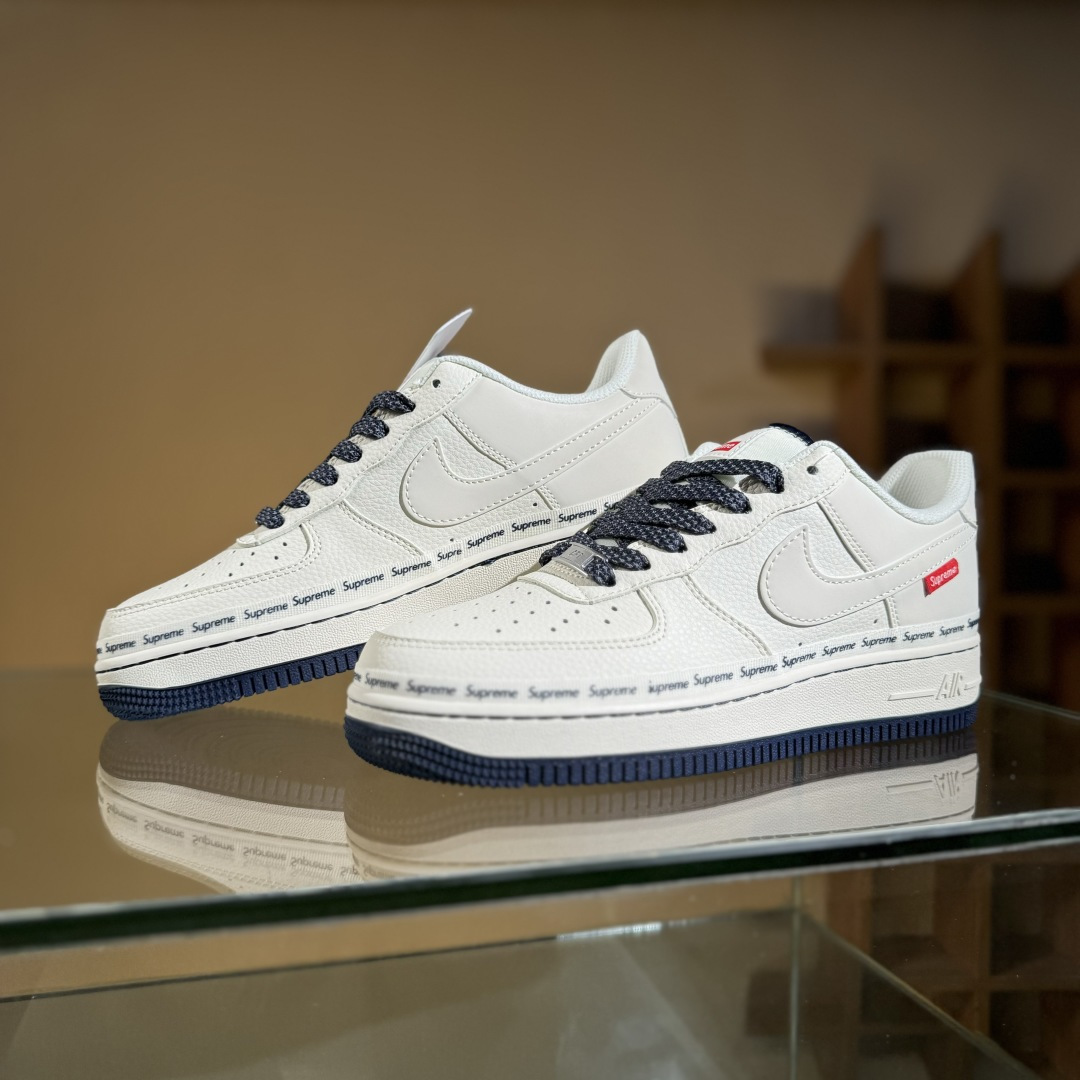 NIke Air Force 1'07 Low Supreme联名 米蓝弹幕 空军一号低帮休闲板鞋 XX3168-203