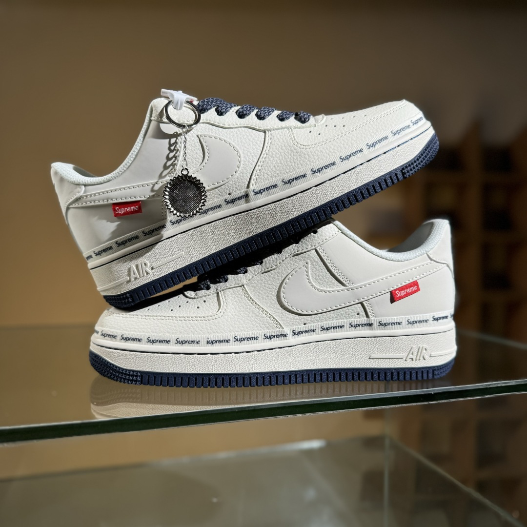NIke Air Force 1'07 Low Supreme联名 米蓝弹幕 空军一号低帮休闲板鞋 XX3168-203