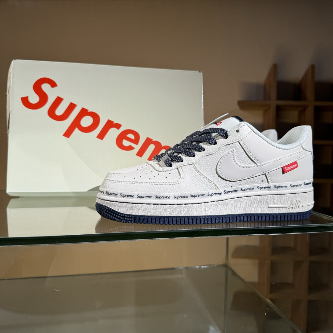 NIke Air Force 1'07 Low Supreme联名 米蓝弹幕 空军一号低帮休闲板鞋 XX3168-203
