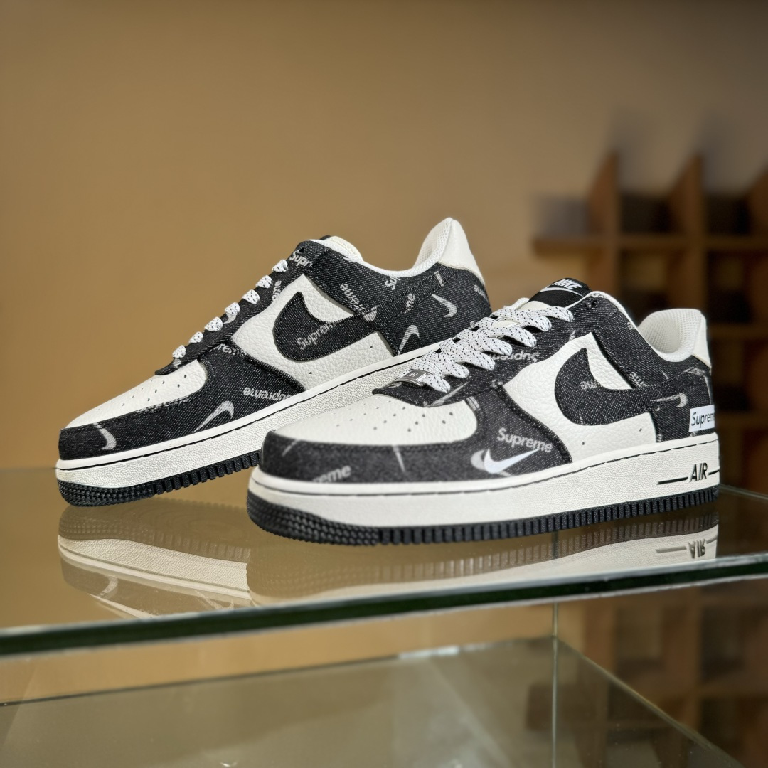 Nike Air Force 1'07 Low Sup联名 黑牛仔小白勾 空军一号低帮休闲板鞋 LW9279-010