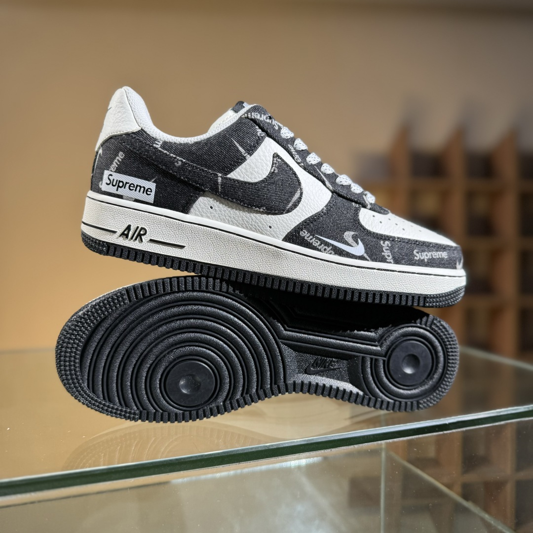 Nike Air Force 1'07 Low Sup联名 黑牛仔小白勾 空军一号低帮休闲板鞋 LW9279-010