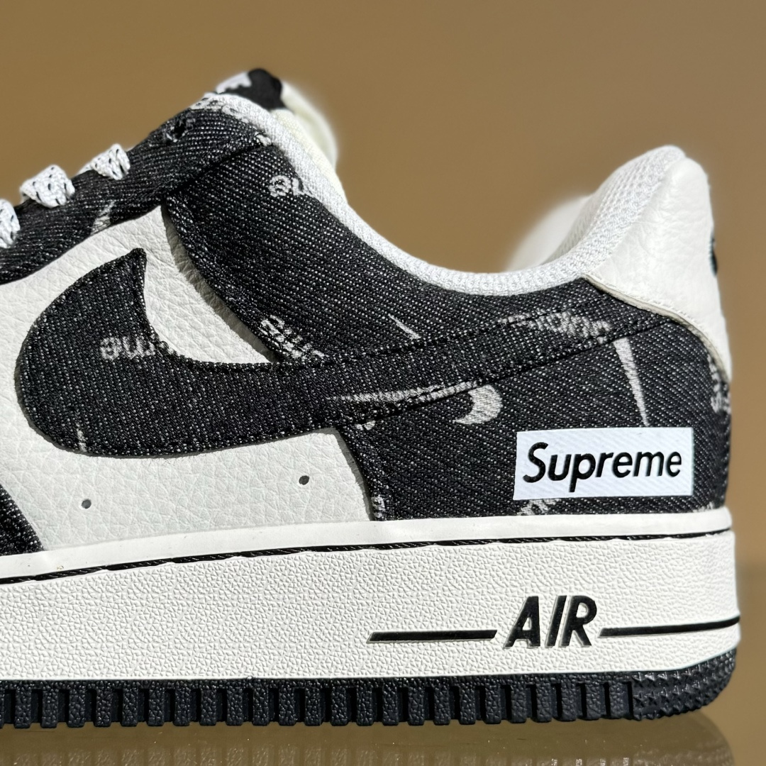 Nike Air Force 1'07 Low Sup联名 黑牛仔小白勾 空军一号低帮休闲板鞋 LW9279-010