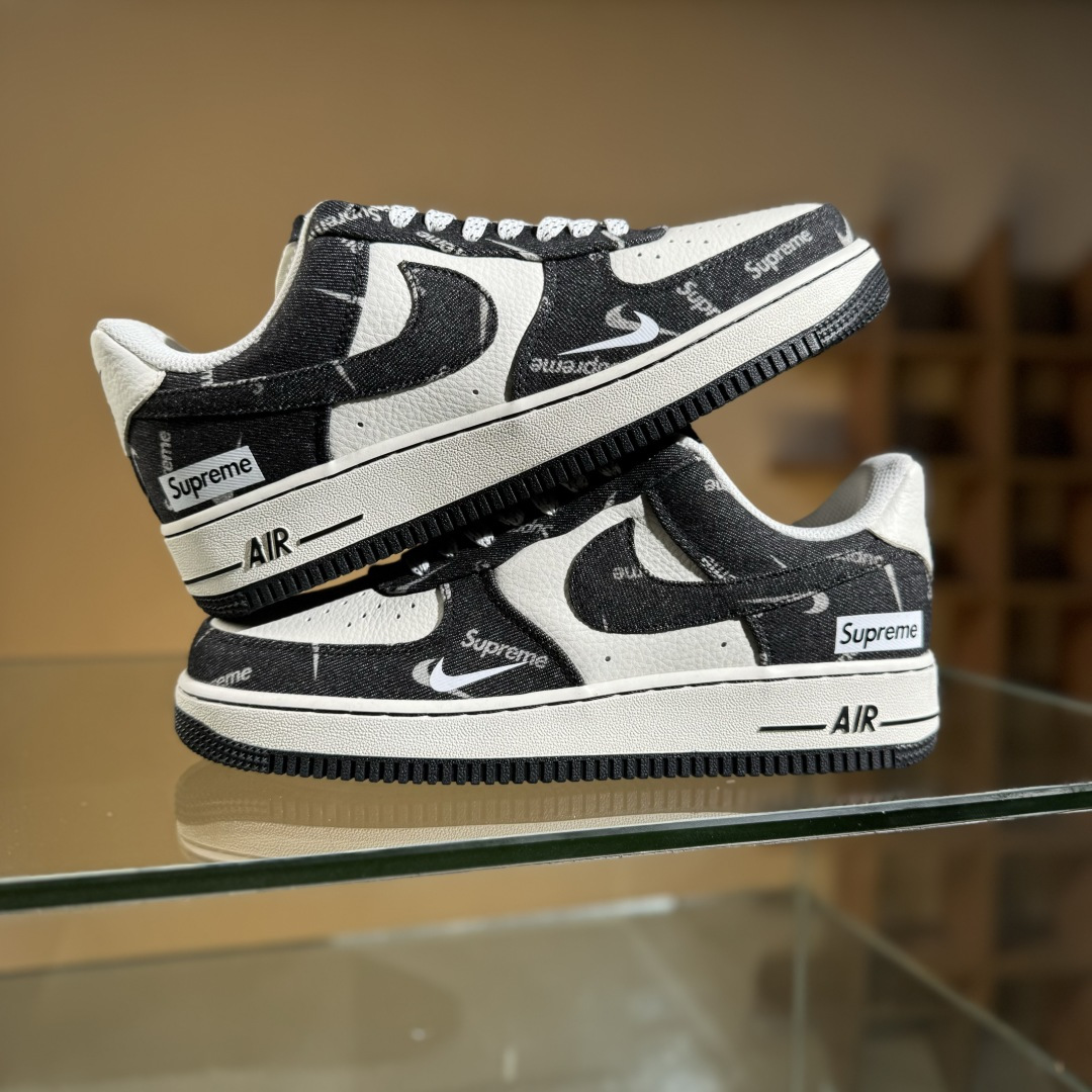 Nike Air Force 1'07 Low Sup联名 黑牛仔小白勾 空军一号低帮休闲板鞋 LW9279-010