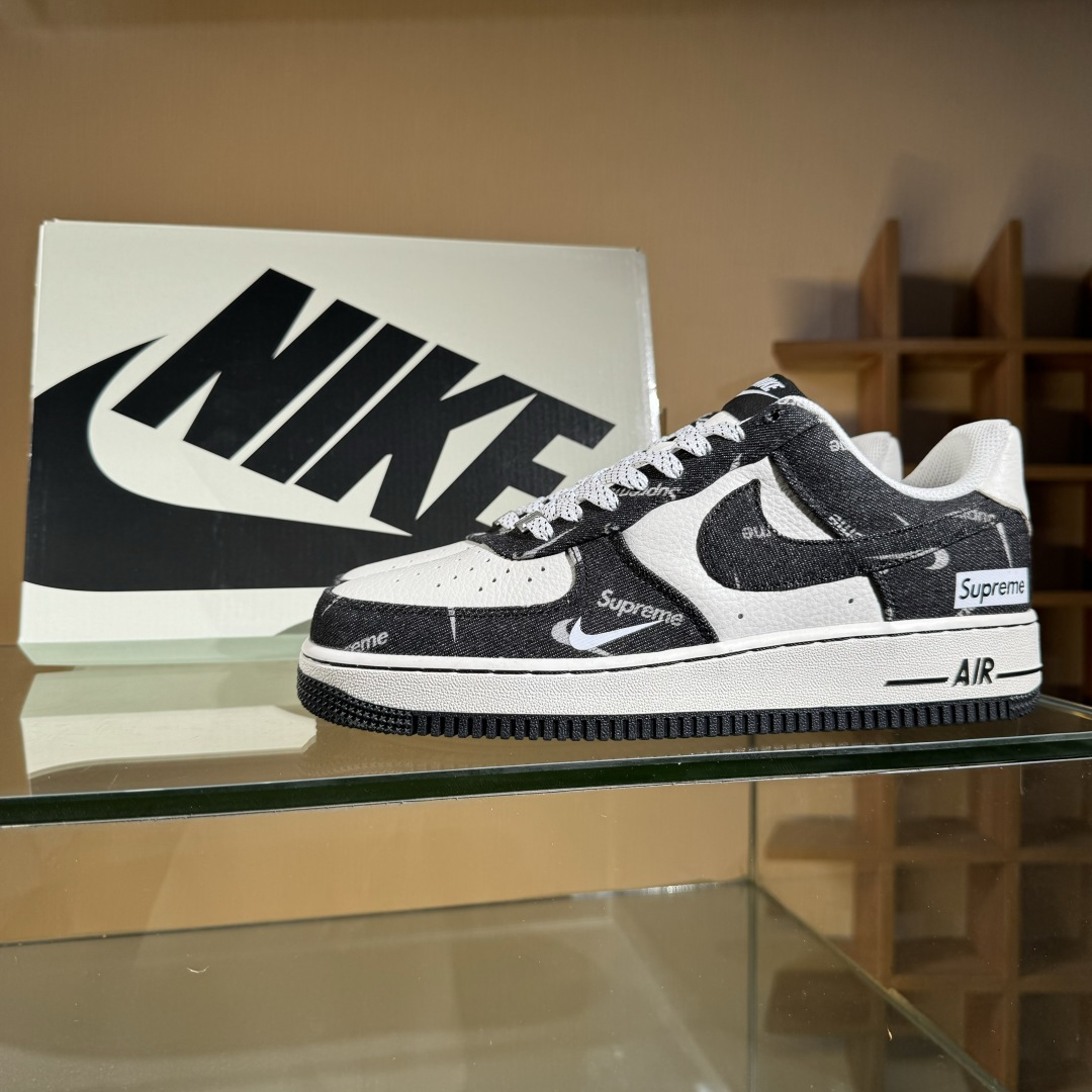 Nike Air Force 1'07 Low Sup联名 黑牛仔小白勾 空军一号低帮休闲板鞋 LW9279-010