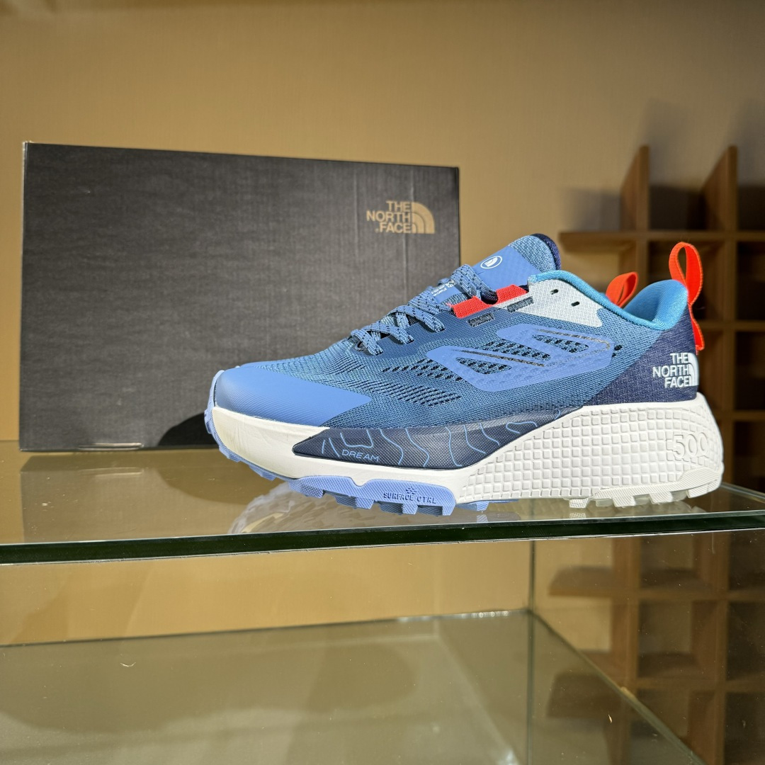 北面The North Face Altamesa 500 蓝色 圆头系带减震耐磨低帮越野徒步鞋