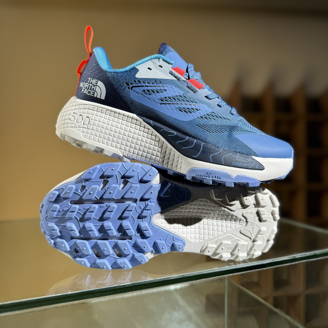 北面The North Face Altamesa 500 蓝色 圆头系带减震耐磨低帮越野徒步鞋