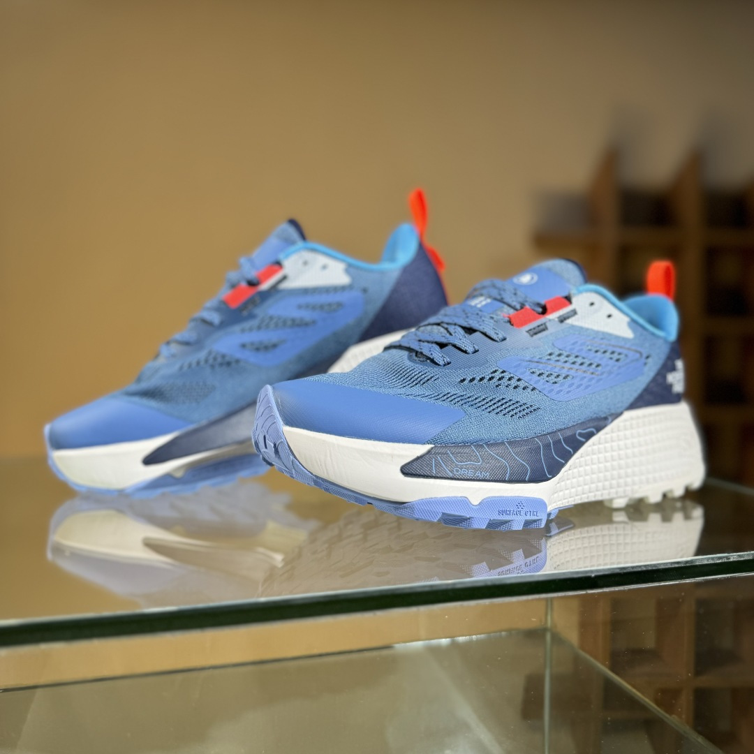 北面The North Face Altamesa 500 蓝色 圆头系带减震耐磨低帮越野徒步鞋