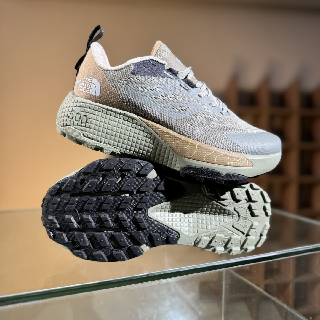 北面The North Face Altamesa 500 绿色 圆头系带减震耐磨低帮越野徒步鞋