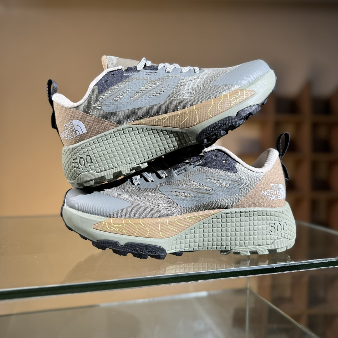 北面The North Face Altamesa 500 绿色 圆头系带减震耐磨低帮越野徒步鞋