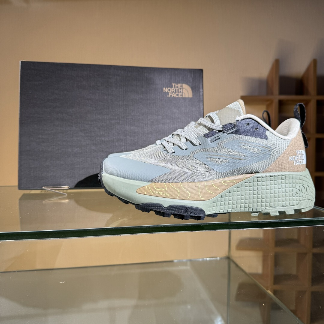 北面The North Face Altamesa 500 绿色 圆头系带减震耐磨低帮越野徒步鞋