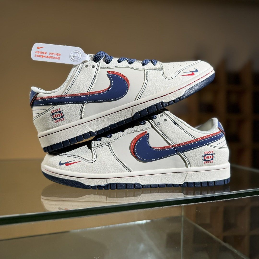 Nike SB Dunk Low 古驰联名 红蓝双勾 周年高端定制 低帮休闲板鞋 XS6089-607