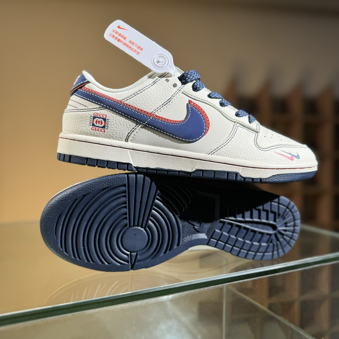 Nike SB Dunk Low 古驰联名 红蓝双勾 周年高端定制 低帮休闲板鞋 XS6089-607
