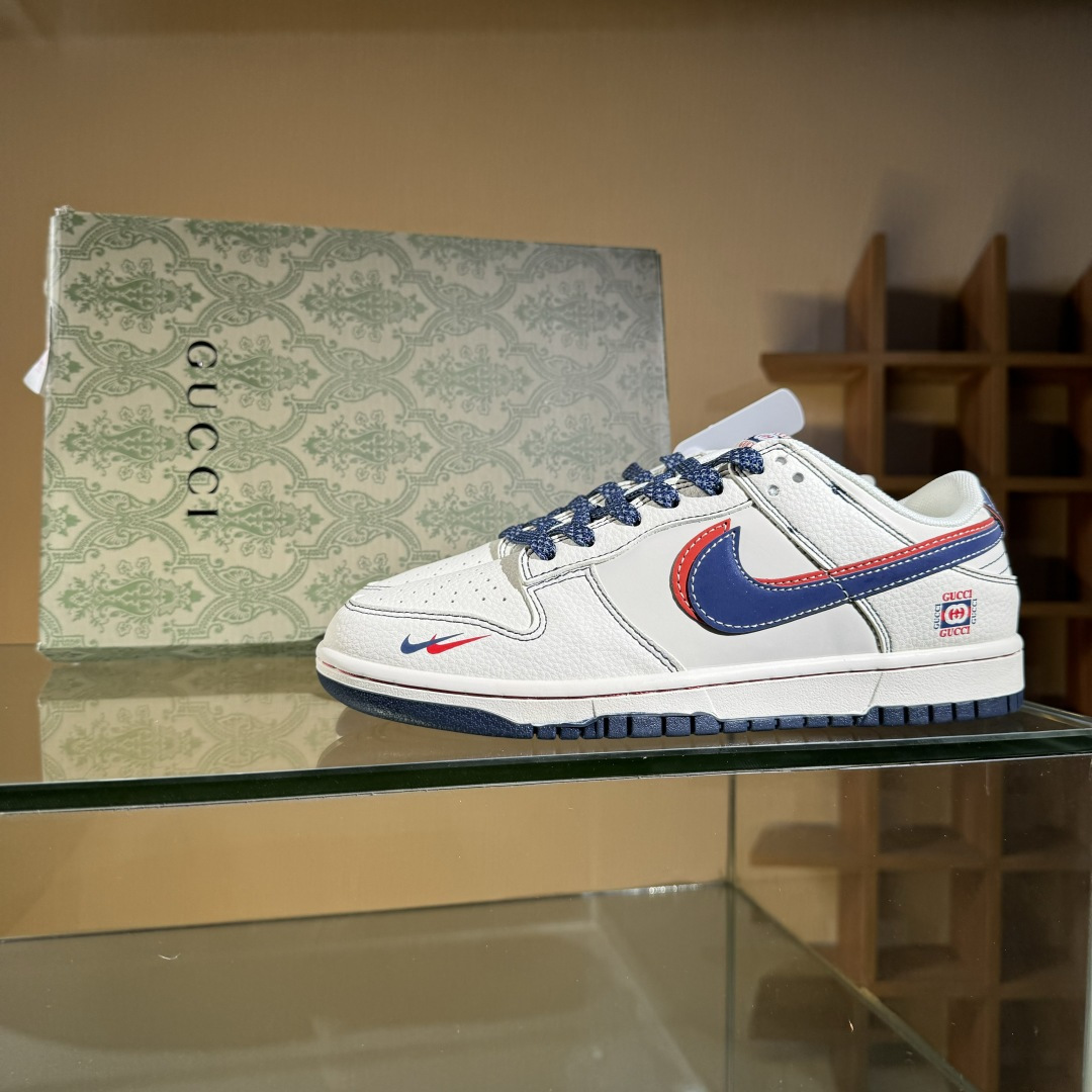 Nike SB Dunk Low 古驰联名 红蓝双勾 周年高端定制 低帮休闲板鞋 XS6089-607