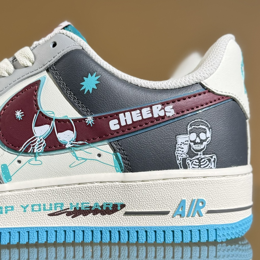 Nike Air Force 1'07 Low ”Stop Drinking” 戒酒骷髅 空军一号低帮休闲运动板鞋 LJ2288-666