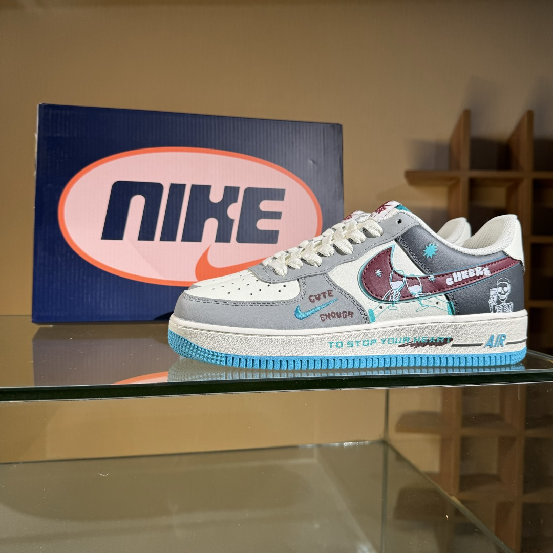 Nike Air Force 1'07 Low ”Stop Drinking” 戒酒骷髅 空军一号低帮休闲运动板鞋 LJ2288-666