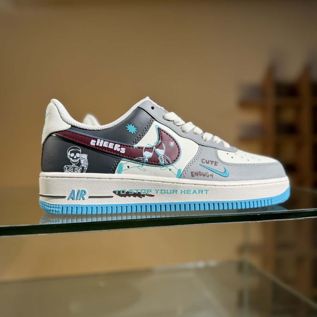 Nike Air Force 1’07 Low ”Stop Drinking” 戒酒骷髅 空军一号低帮休闲运动板鞋 LJ2288-666