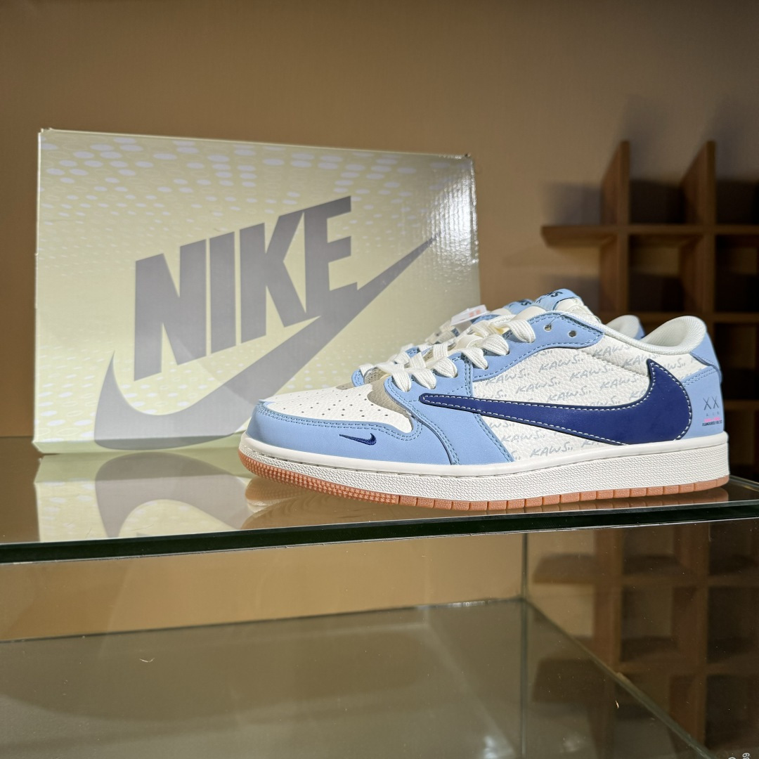 280 Travis Scott x Fragment Design x Air Jordan 1 Low OG SP AJ1 乔1 Kaws联名 双蓝生胶 低帮文化休闲板鞋 ZH2598-164