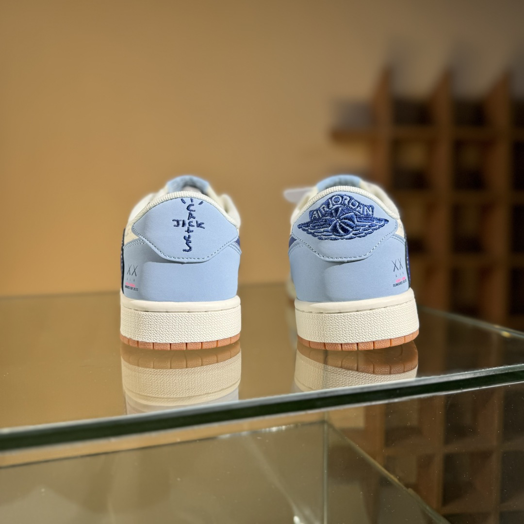 280 Travis Scott x Fragment Design x Air Jordan 1 Low OG SP AJ1 乔1 Kaws联名 双蓝生胶 低帮文化休闲板鞋 ZH2598-164