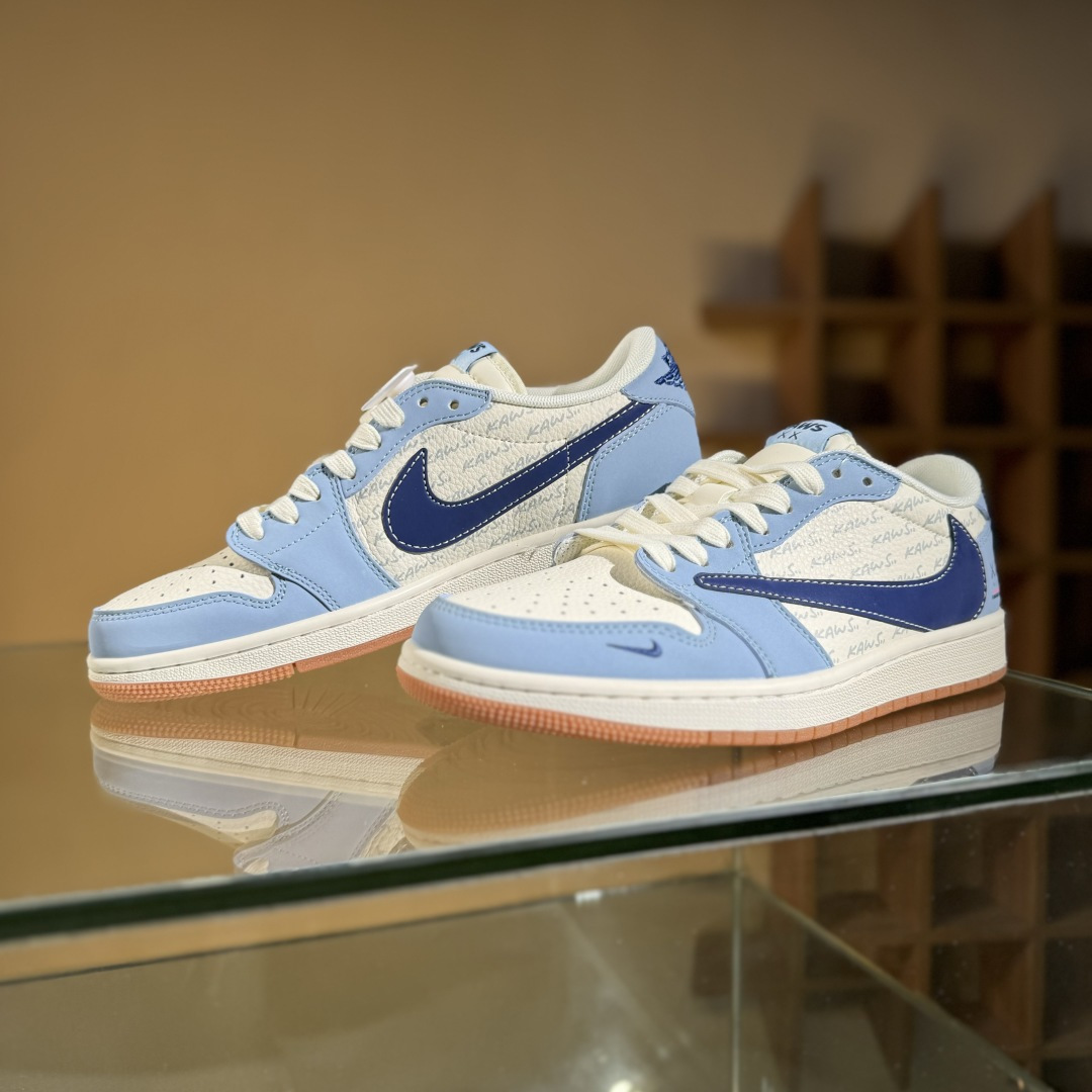 280 Travis Scott x Fragment Design x Air Jordan 1 Low OG SP AJ1 乔1 Kaws联名 双蓝生胶 低帮文化休闲板鞋 ZH2598-164