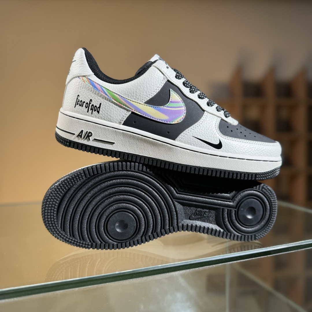 260 Nike Air Force 1'07 Low Fod联名 白灰七彩勾 空军一号低帮休闲板鞋 LW9279-011