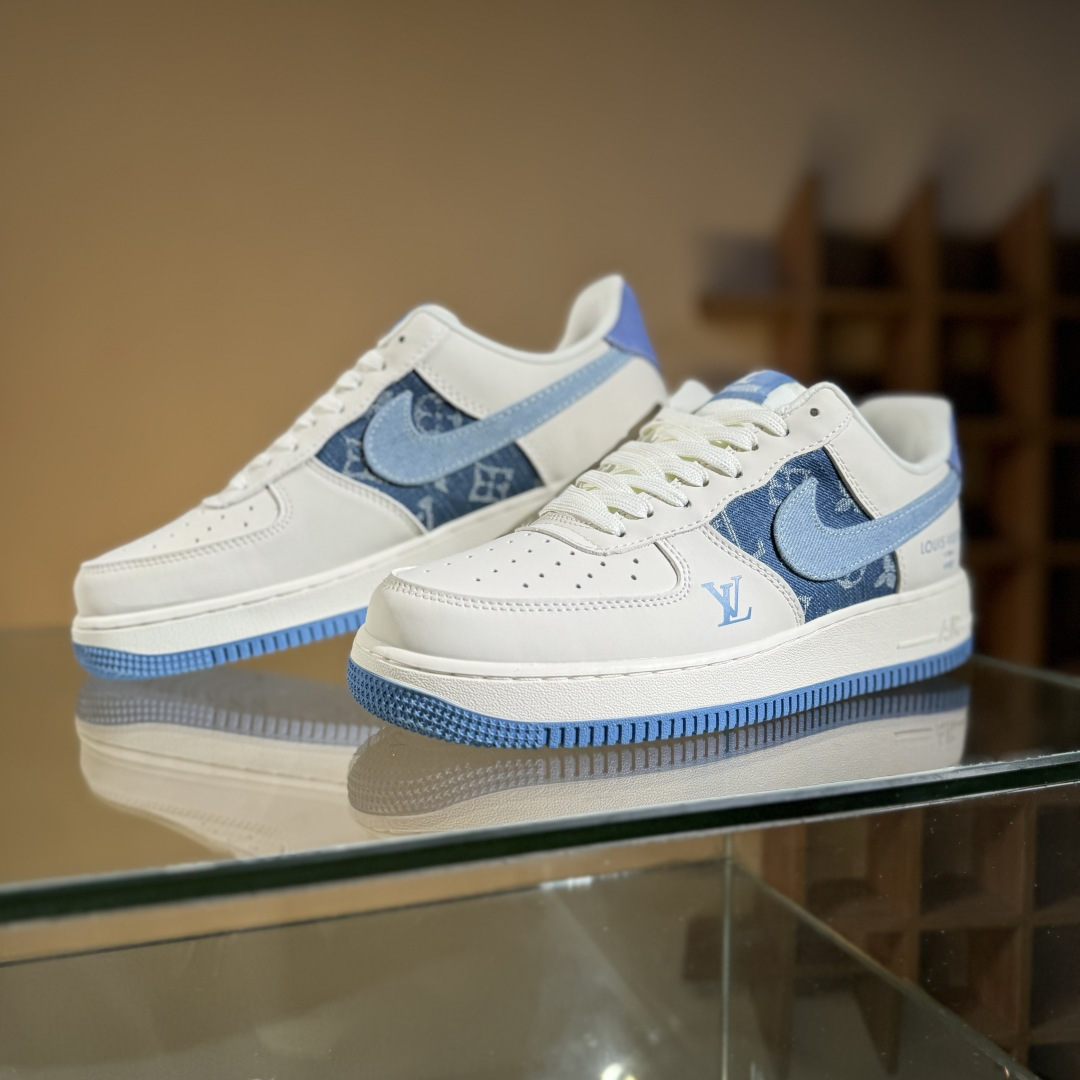 260 Nike Air Force 1'07 Low LV联名 蓝布勾 空军一号低帮休闲板鞋 DF0188-068